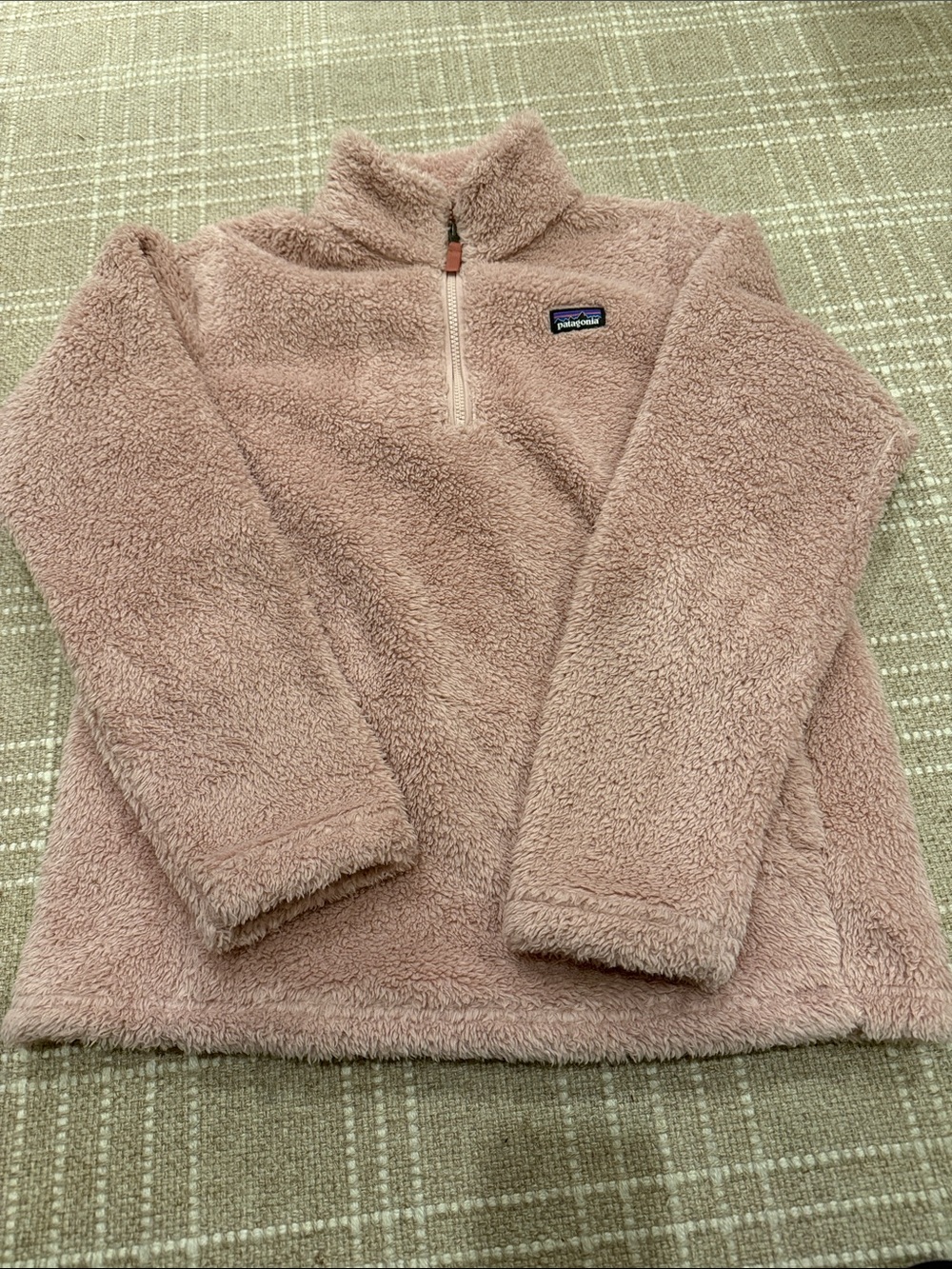 Patagonia Kids Dusty Rose Puffer-Style Fleece Pullover